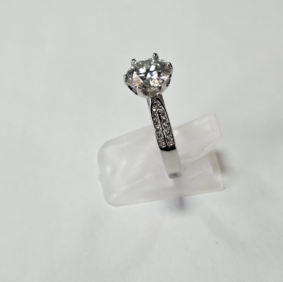 Certified GRA Moissanite Ring 18k over Sterling Silver Sz 7. NEW - Picture 12 of 13